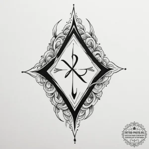 124. tattoo design: a minimalist "lelya" rune... - эскиз тату (№1754767888_0, 09.08.2025 19:31) — tattoo-photo.ru