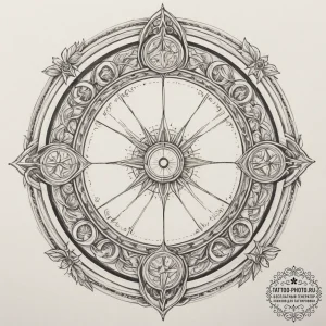 Tattoo sketch a zodiac symbol as a gate or po... - эскиз тату (№1754769895_0, 09.08.2025 20:04) — tattoo-photo.ru