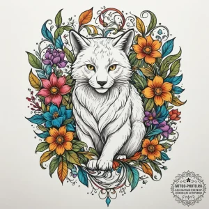 флора и фауна (концептуальные), ink illustrat... - эскиз тату (№1754770707_0, 09.08.2025 20:18) — tattoo-photo.ru