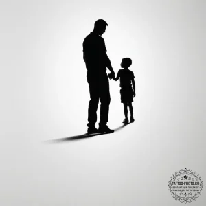 Tattoo design a silhouette of a father figure... - эскиз тату (№1754773099_0, 09.08.2025 20:58) — tattoo-photo.ru