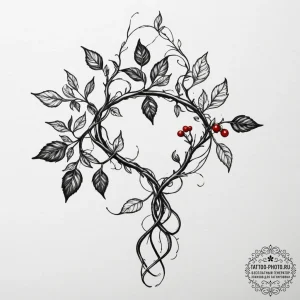 Tattoo sketch two intertwining vines growing... - эскиз тату (№1754775313_0, 09.08.2025 21:35) — tattoo-photo.ru