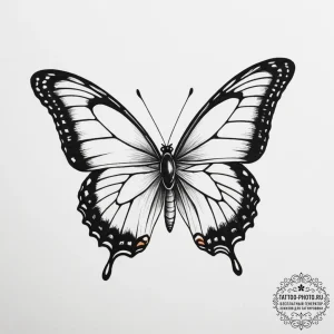 A detailed macro shot of a butterfly's wing.,... - эскиз тату (№1754775719_0, 09.08.2025 21:41) — tattoo-photo.ru