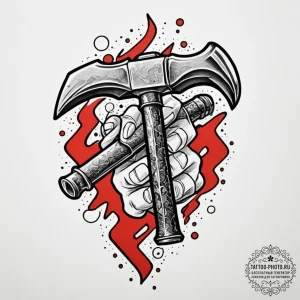 Tattoo design a powerful and simple hammer ou... - эскиз тату (№1754776115_0, 09.08.2025 21:48) — tattoo-photo.ru