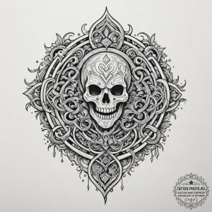Tattoo design a minimalist ghost from a maze... - эскиз тату (№1754779137_0, 09.08.2025 22:38) — tattoo-photo.ru