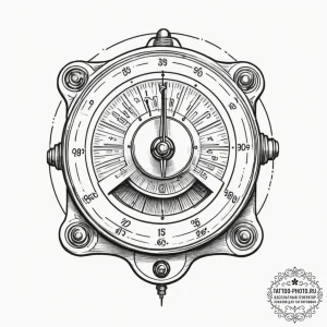 A close-up of a vintage radio dial., artistic... - эскиз тату (№1754781562_0, 09.08.2025 23:19) — tattoo-photo.ru