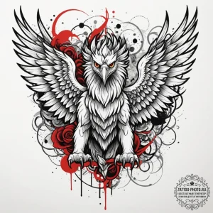 Tattoo design a powerful griffin, majestic an... - эскиз тату (№1754781767_0, 09.08.2025 23:22) — tattoo-photo.ru