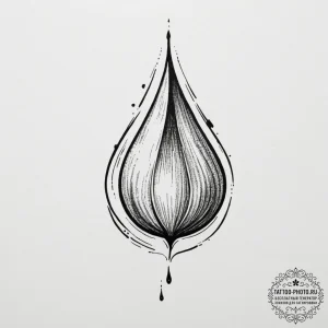 Tattoo sketch a single, perfectly formed tear... - эскиз тату (№1754784526_0, 10.08.2025 00:08) — tattoo-photo.ru