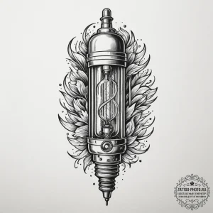 Vacuum tube, concept art for tattoo, black an... - эскиз тату (№1754786895_0, 10.08.2025 00:48) — tattoo-photo.ru