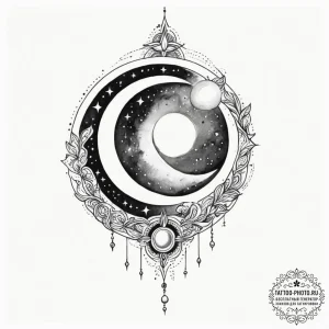 Tattoo sketch a celestial body with a blackwo... - эскиз тату (№1754787891_0, 10.08.2025 01:04) — tattoo-photo.ru