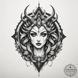 Mythology, folklore & fantasy, ink illustrati... - эскиз тату (№1754797270_0, 10.08.2025 03:41) — tattoo-photo.ru