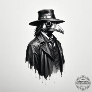 A plague doctor mask (is there, but can be a... - эскиз тату (№1754800040_0, 10.08.2025 04:27) — tattoo-photo.ru