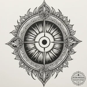Tattoo design a stylized "respawn" symbol wit... - эскиз тату (№1754803877_0, 10.08.2025 05:31) — tattoo-photo.ru