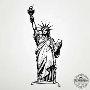 Statue of liberty - эскиз тату (№1754805612_0, 10.08.2025 06:00) — tattoo-photo.ru