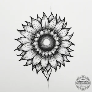 Tattoo sketch a sunflower following the path... - эскиз тату (№1754805999_0, 10.08.2025 06:06) — tattoo-photo.ru