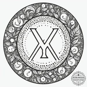 108. tattoo sketch: "yest" rune as a central... - эскиз тату (№1754806580_0, 10.08.2025 06:16) — tattoo-photo.ru
