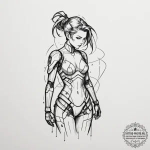 Tattoo design a retro pixelated character's s... - эскиз тату (№1754810074_0, 10.08.2025 07:14) — tattoo-photo.ru