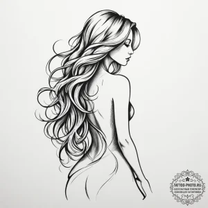 Tattoo design a silhouette of a woman's back,... - эскиз тату (№1754813368_0, 10.08.2025 08:09) — tattoo-photo.ru