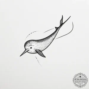 A narwhal, tattoo sketch design, fine lines,... - эскиз тату (№1754814921_0, 10.08.2025 08:35) — tattoo-photo.ru