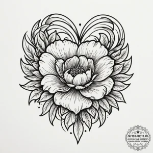 Tattoo sketch a flower whose petals are subtl... - эскиз тату (№1754815115_0, 10.08.2025 08:38) — tattoo-photo.ru