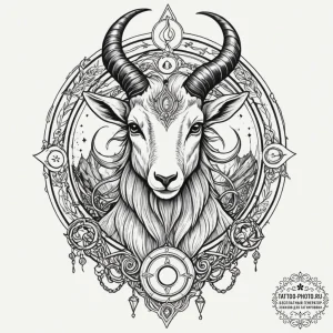 Tattoo design a capricorn goat-fish with the... - эскиз тату (№1754822098_0, 10.08.2025 10:34) — tattoo-photo.ru