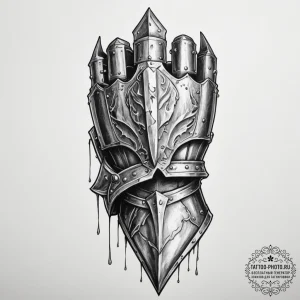 Tattoo sketch a knight's gauntlet, firm and r... - эскиз тату (№1754822487_0, 10.08.2025 10:41) — tattoo-photo.ru