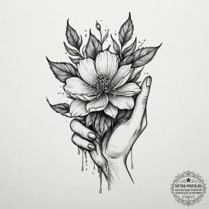Tattoo sketch: a close-up of marzanna's hand,... - эскиз тату (№1754823454_0, 10.08.2025 10:57) — tattoo-photo.ru