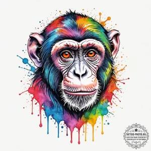 Monkey, tattoo line art, on a clean white pap... - эскиз тату (№1754823841_0, 10.08.2025 11:04) — tattoo-photo.ru