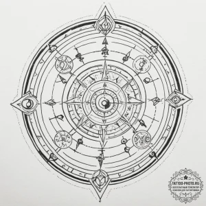 Tattoo sketch a zodiac symbol with elements o... - эскиз тату (№1754827241_0, 10.08.2025 12:00) — tattoo-photo.ru