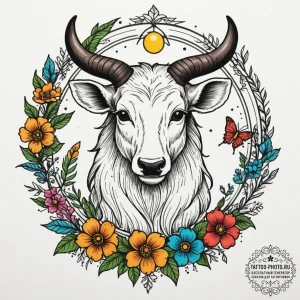 Tattoo sketch a zodiac animal made entirely o... - эскиз тату (№1754827836_0, 10.08.2025 12:10) — tattoo-photo.ru