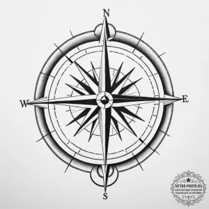 Tattoo sketch a classic 'compass rose' for gu... - эскиз тату (№1754829039_0, 10.08.2025 12:30) — tattoo-photo.ru