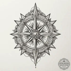 Tattoo sketch: a bold kolovrat, with each ray... - эскиз тату (№1754830241_0, 10.08.2025 12:50) — tattoo-photo.ru