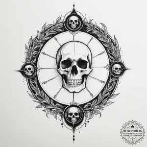 Tattoo design: a symbolic depiction of the cy... - эскиз тату (№1754830854_0, 10.08.2025 13:00) — tattoo-photo.ru