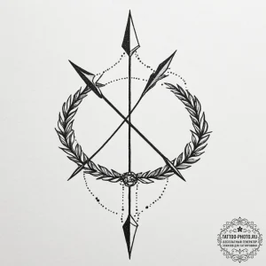 Tattoo sketch sagittarius's arrow glyph, clea... - эскиз тату (№1754831861_0, 10.08.2025 13:17) — tattoo-photo.ru