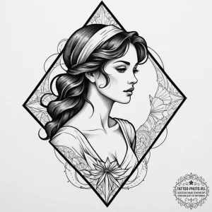 Tattoo design a virgo maiden's silhouette bre... - эскиз тату (№1754832458_0, 10.08.2025 13:27) — tattoo-photo.ru