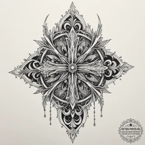 Tattoo design: an ornamental tattoo featuring... - эскиз тату (№1754834451_0, 10.08.2025 14:00) — tattoo-photo.ru