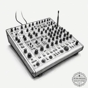 The organized chaos of a sound engineer's mix... - эскиз тату (№1754836048_0, 10.08.2025 14:27) — tattoo-photo.ru