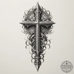 Tattoo sketch a medieval mace with a simple,... - эскиз тату (№1754836442_0, 10.08.2025 14:34) — tattoo-photo.ru