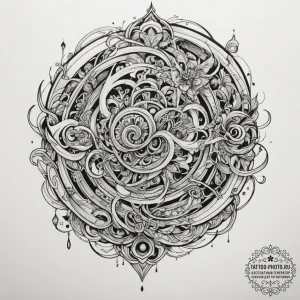 Tattoo sketch an abstract representation of f... - эскиз тату (№1754837847_0, 10.08.2025 14:57) — tattoo-photo.ru