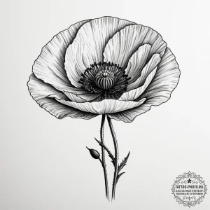 Poppy - эскиз тату (№1754838849_0, 10.08.2025 15:14) — tattoo-photo.ru