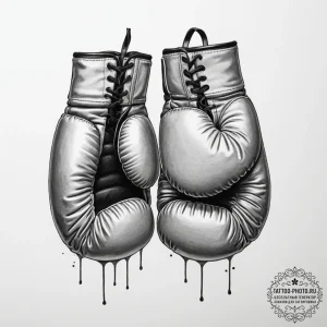Tattoo design a pair of well-worn boxing glov... - эскиз тату (№1754839664_0, 10.08.2025 15:27) — tattoo-photo.ru