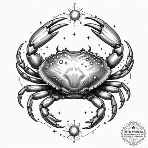 Tattoo design a cancer crab, its shell openin... - эскиз тату (№1754843055_0, 10.08.2025 16:24) — tattoo-photo.ru