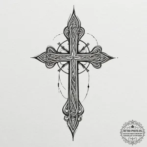 Tattoo design a small, elegant symbol behind... - эскиз тату (№1754845840_0, 10.08.2025 17:10) — tattoo-photo.ru