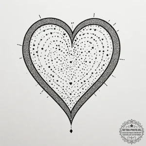 Tattoo design a heart outlined in fine line,... - эскиз тату (№1754846243_0, 10.08.2025 17:17) — tattoo-photo.ru