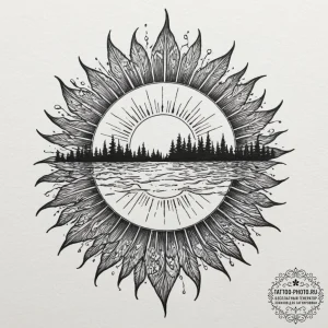 An empty, sun-drenched swimming pool in late... - эскиз тату (№1754847430_0, 10.08.2025 17:37) — tattoo-photo.ru