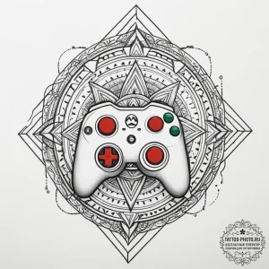 Tattoo design a game controller with a subtle... - эскиз тату (№1754852270_0, 10.08.2025 18:57) — tattoo-photo.ru