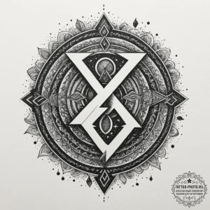 54. tattoo sketch: a rune appearing as if mag... - эскиз тату (№1754856234_0, 10.08.2025 20:03) — tattoo-photo.ru
