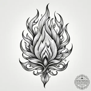 Flame, tattoo sketch design, black and white... - эскиз тату (№1754859230_0, 10.08.2025 20:53) — tattoo-photo.ru