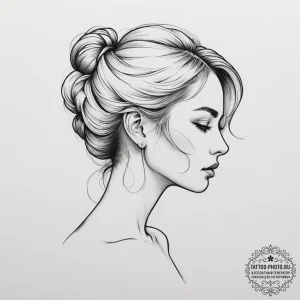 Tattoo sketch a fluid line art piece that sub... - эскиз тату (№1754859429_0, 10.08.2025 20:57) — tattoo-photo.ru
