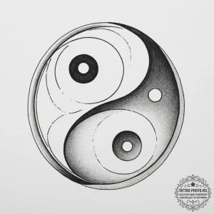 Tattoo sketch a stylized "yin and yang" symbo... - эскиз тату (№1754859634_0, 10.08.2025 21:00) — tattoo-photo.ru