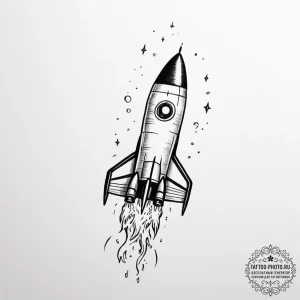 Rocket - эскиз тату (№1754860838_0, 10.08.2025 21:20) — tattoo-photo.ru